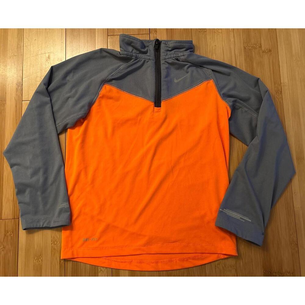 Nike orange and gray boys quarters up shirt